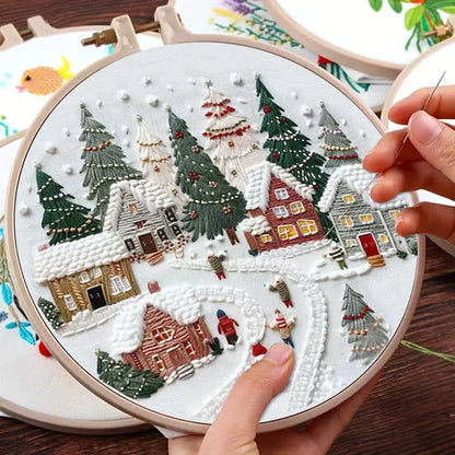 Snow Village Stitch Dream - Themed DIY Embroidery Kits
