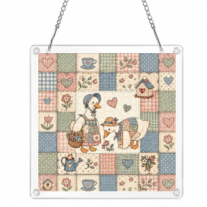 Quilted Goose Puzzle Suncatcher-Acrylic Window Art