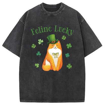 Lucky Irish Cat Washed T-Shirt