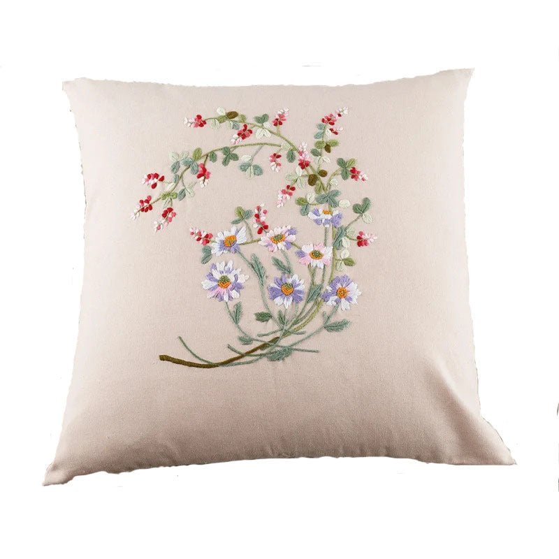 Orchid Bloom Pillow Embroidery Kit: Craft Your Elegant Home Decor