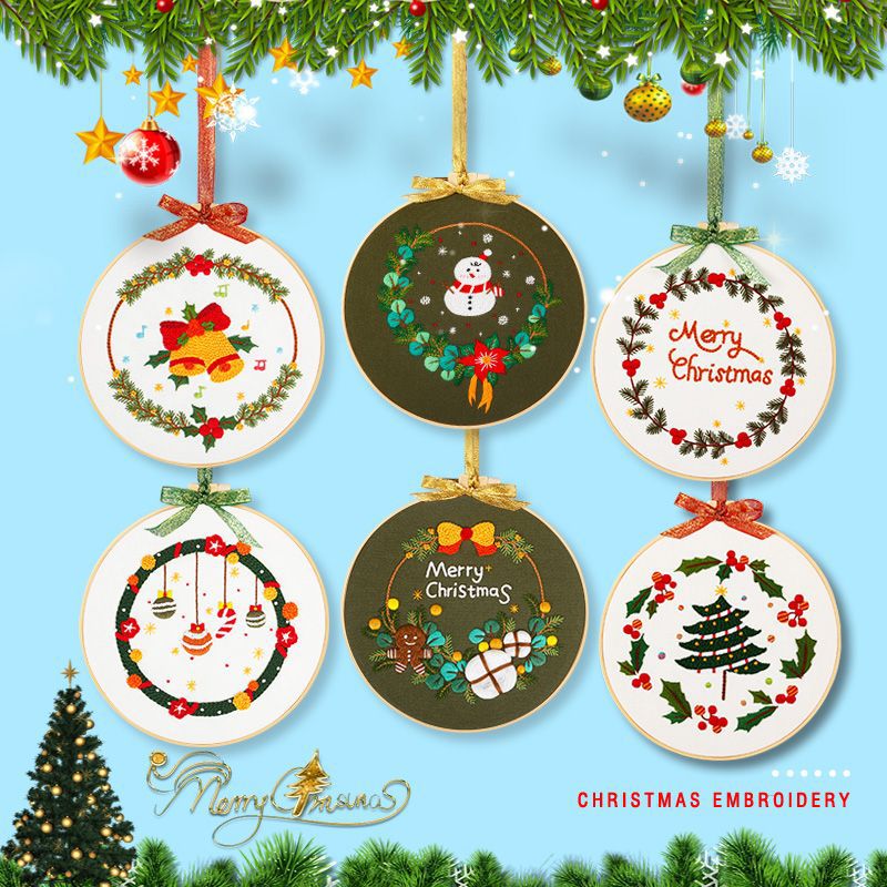 Festive Christmas  - Themed DIY Embroidery Kits
