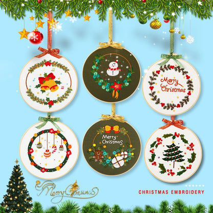 Festive Christmas  - Themed DIY Embroidery Kits