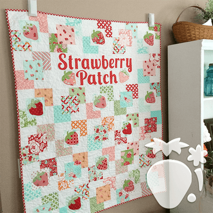Vintage Strawberries Quilt Template - With Instruction