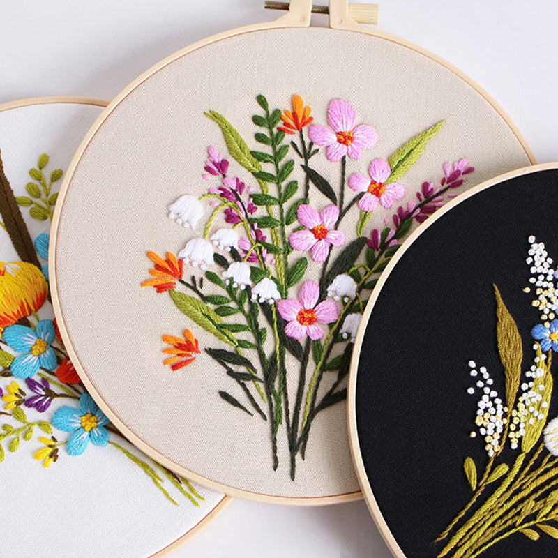 Vibrant Floral Embroidery Kit: Let Nature Bloom in Your Hands