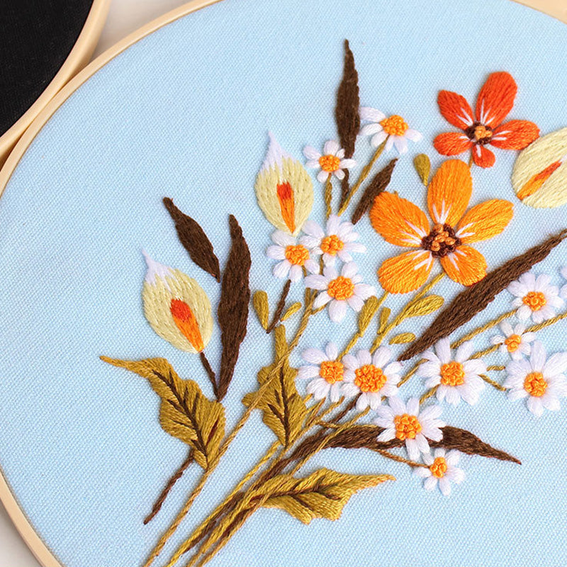 Vibrant Floral Embroidery Kit: Let Nature Bloom in Your Hands