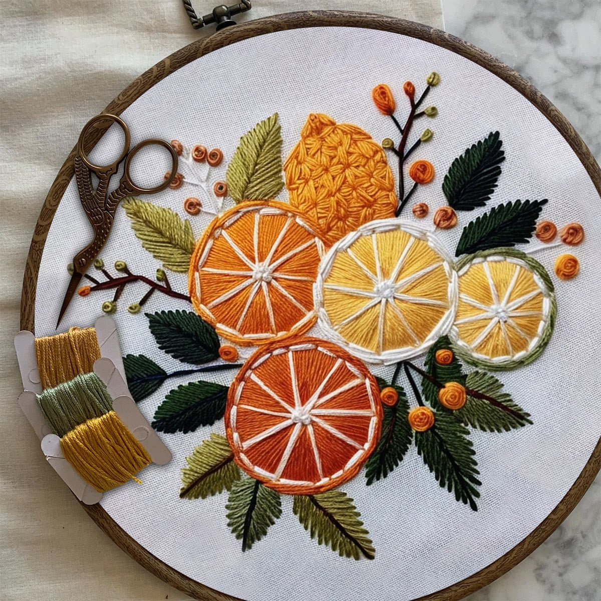 Rubbyoo Embroidery Kit- Orange Slices