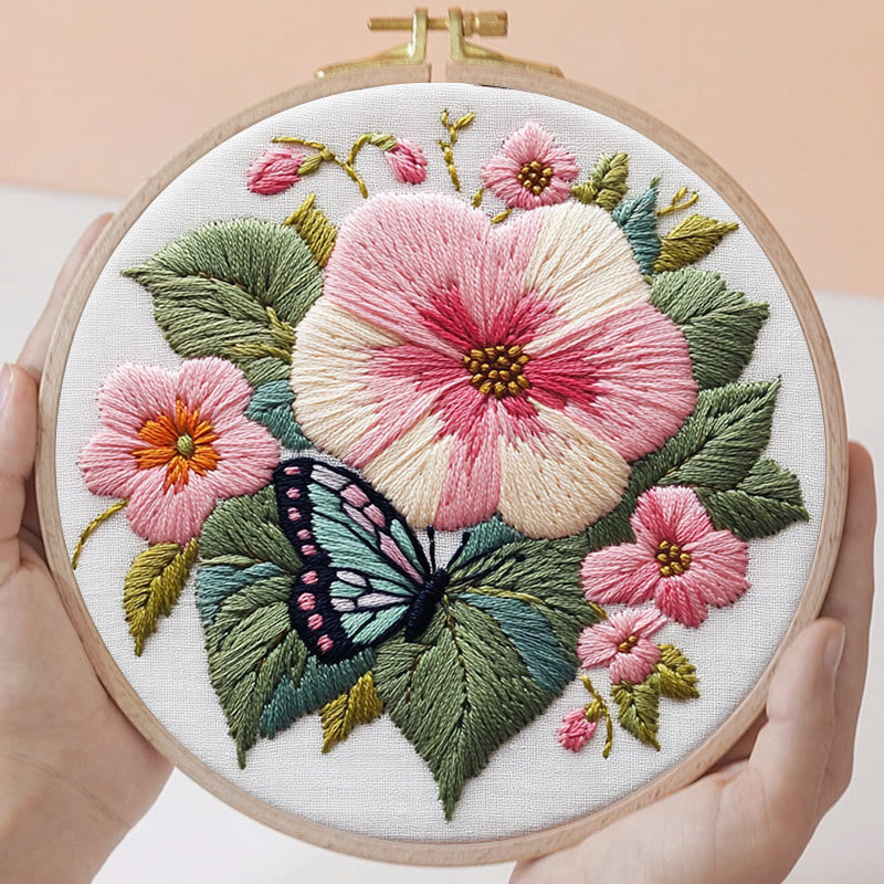 Rubbyoo Embroidery Kit - Butterfly Bloom | DIY Craft Kits  Needlework Gift