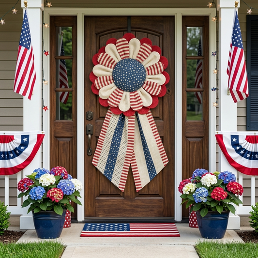Custom Fabric Flower Door Hanger Sewing Template Set - With Instructions