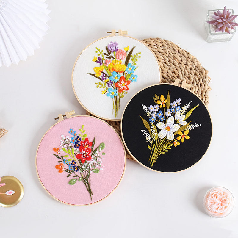 Vibrant Floral Embroidery Kit: Let Nature Bloom in Your Hands
