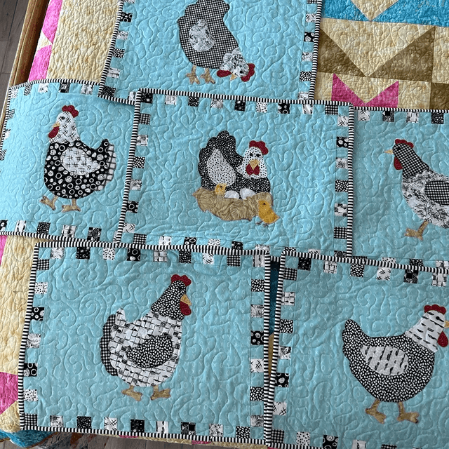 Weekend Chicken Table Runner Pattern Sewing Templates Set - With Instructions