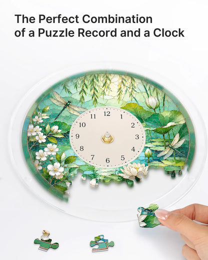 DIY Acrylic Puzzle Clock Kit - Summer Lotus Pond