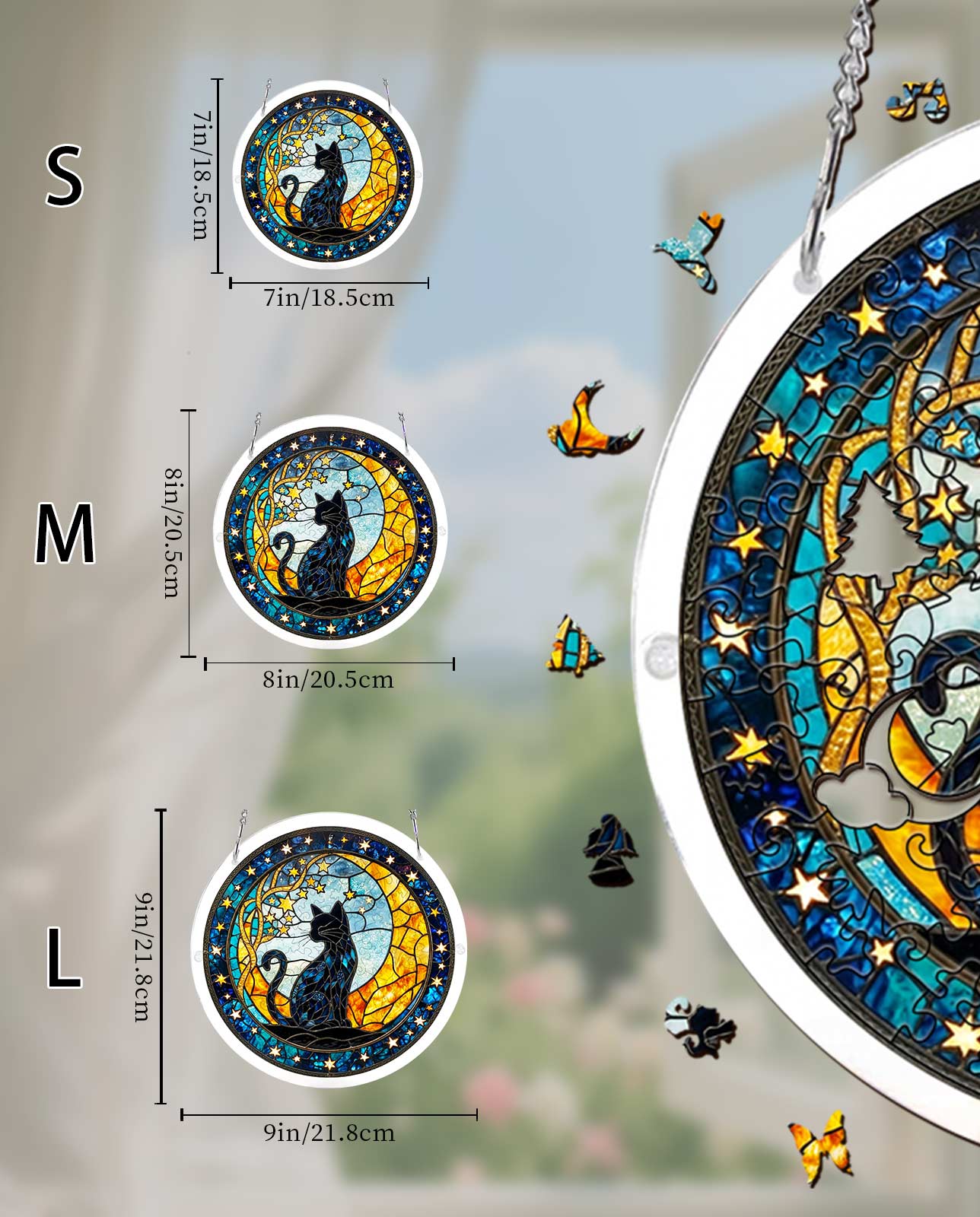 Acrylic Jigsaw Puzzle Suncatcher - Seleneâ€TMs Cat