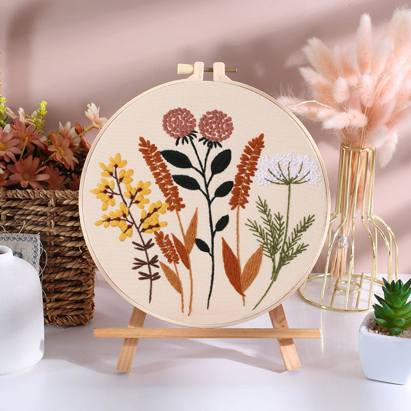 Embroidery Hoop Flowers In Bloom Gift Kit for Beginner