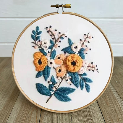 Rubbyoo Embroidery Kit- Modern Flower Design 2 | Diy Craft Kits,Hand Stitch,For Craft Lover