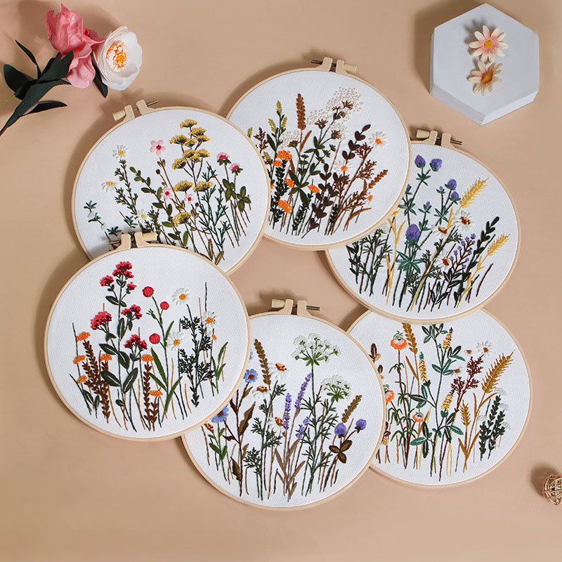 Wildflower  -Themed DIY Embroidery Kits
