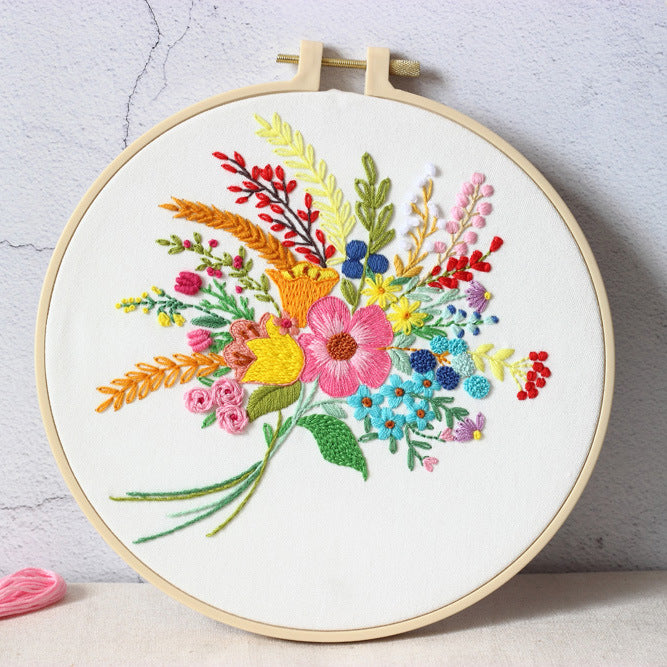Floral Bouquets Embroidery Kit: Craft Your Nature-Inspired Masterpiece