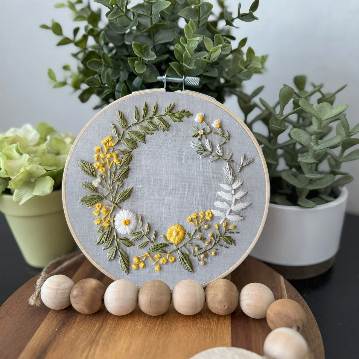 Rubbyoo Embroidery Kit- Delicate  Wreath | For Craft Lover Hand Stitch