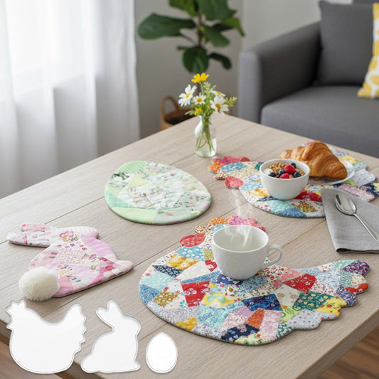 Patched Easter Placemat Sewing Template Set (3PCS) - With Instructions