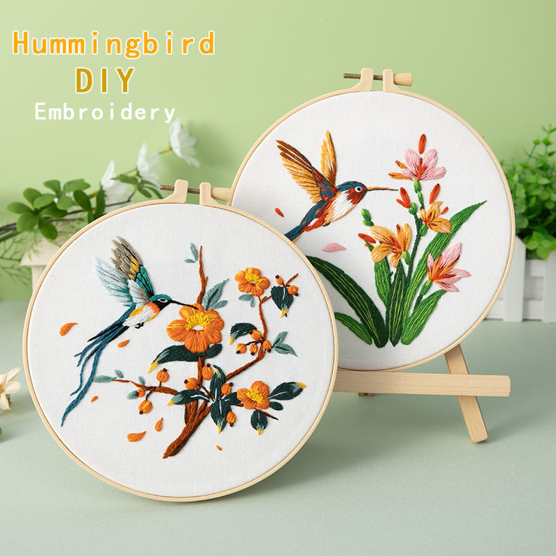 Hummingbird & Blossom  - Themed DIY Embroidery Kits