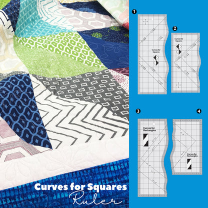 Curves for Squares & Rectangles Ruler - 2PCS (With Instructions)