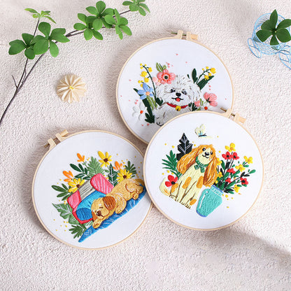 Whimsical Pet-Inspired Art  -Themed DIY Embroidery Kits