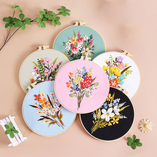 Vibrant Floral Embroidery Kit: Let Nature Bloom in Your Hands