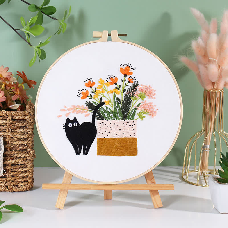 Rubbyoo Embroidery Kit - Cute Black Cat