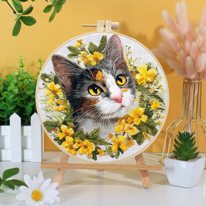 Whisker And Wildflower Embroidery Kit