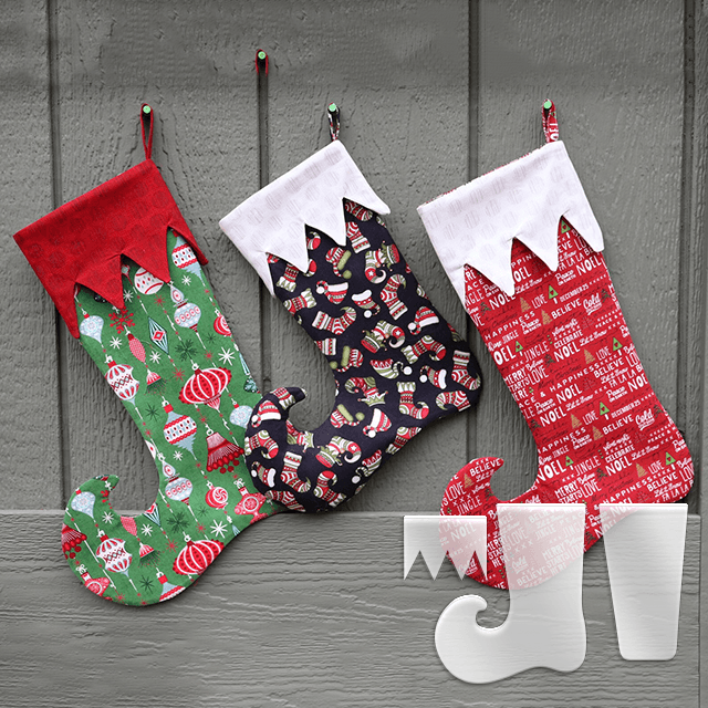 Handmade Elf Christmas Stocking Template Set - With Instructions