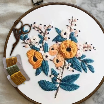 Rubbyoo Embroidery Kit- Modern Flower Design 2 | Diy Craft Kits,Hand Stitch,For Craft Lover