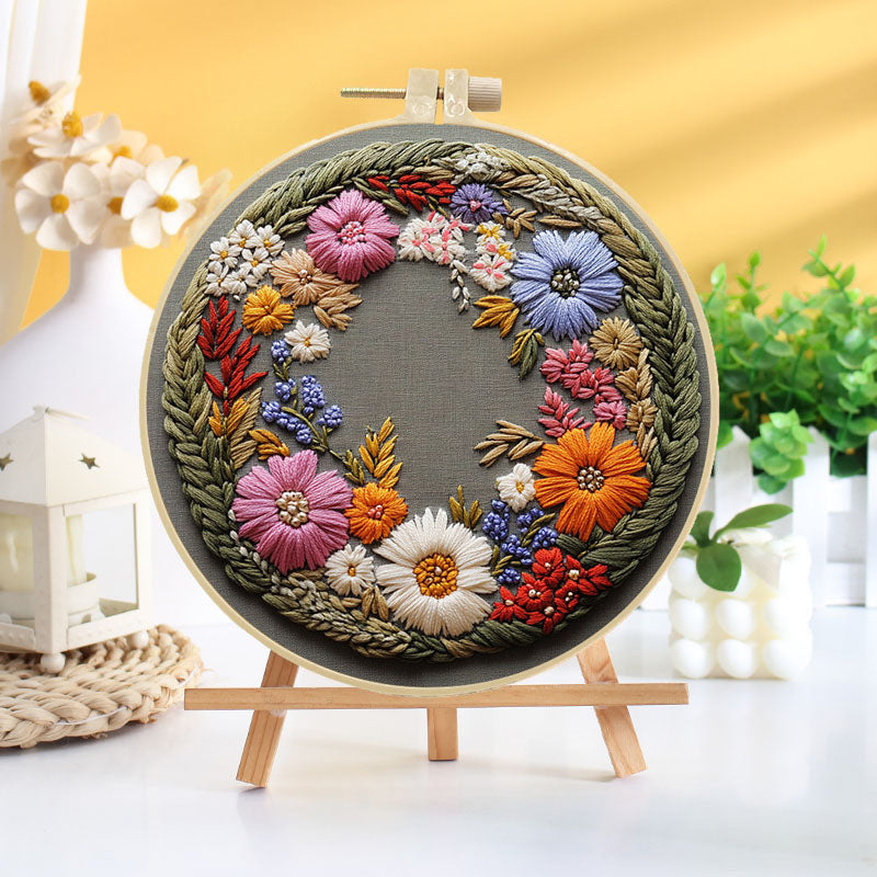 Wildflower Wreath Embroidery Kit