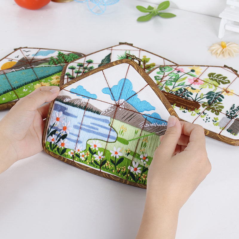Window View Embroidery Kit: Frame Your World in Stitches