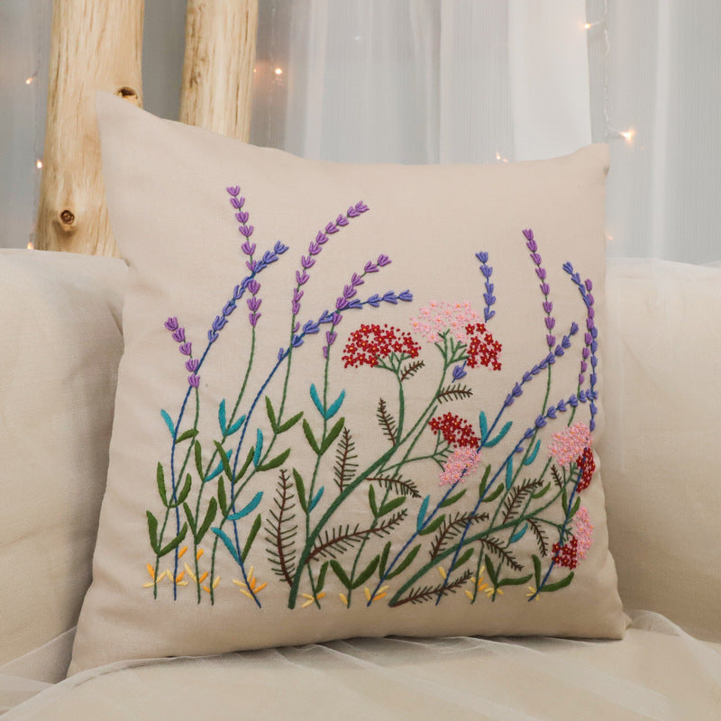 Lavender Serenity Pillow Embroidery Kit: Craft Your Tranquil Home Decor
