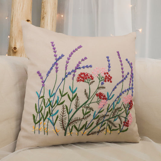 Lavender Serenity Pillow Embroidery Kit: Craft Your Tranquil Home Decor