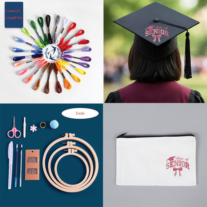 Graduation Stitch Emblem – Class of 2025 A Handmade Tribute to a Milestone Moment