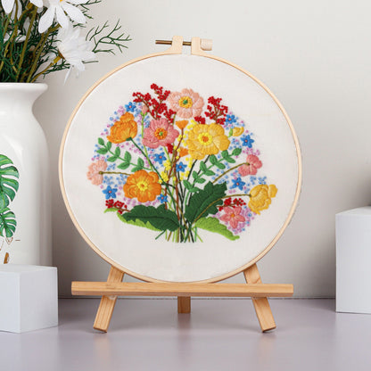 Embroidery Hoop Flowers Gift Kit for Beginner