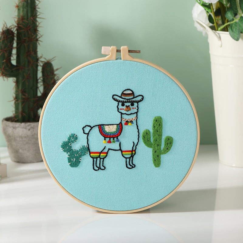 Alpacas and cacti  -Themed DIY Embroidery Kits
