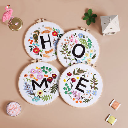 HOME & LOVE Floral Monogram Embroidery Kit