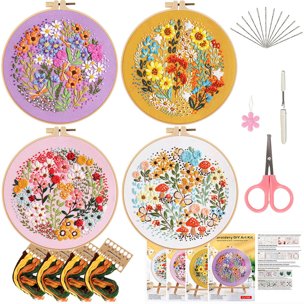 Blooming Garden -Themed DIY Embroidery Kits