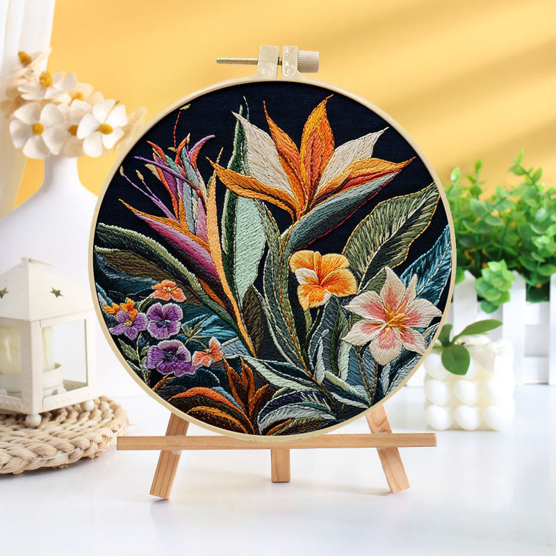 Tropical Bird of Paradise Embroidery Kit