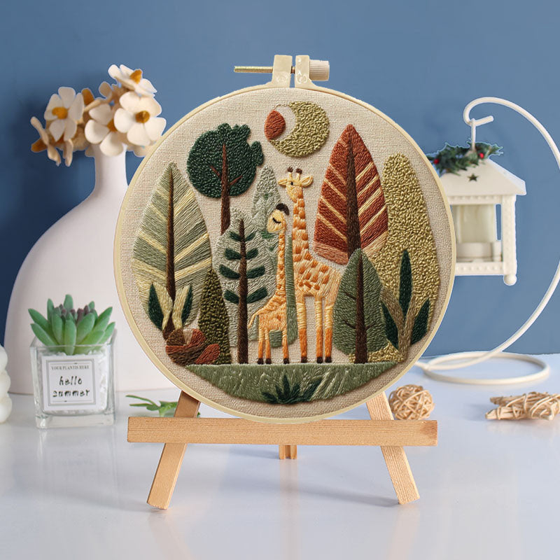 Giraffe Grove Embroidery Kit