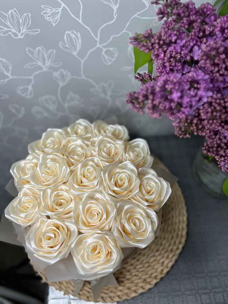 Eternal Roses - HandMade From Satin Ribbon(Never Wither)