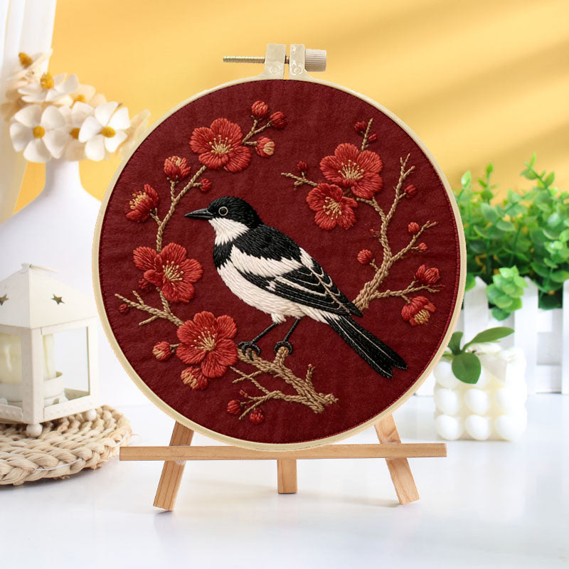 Oriental Bird And Bloom Embroidery Kit