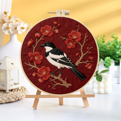 Oriental Bird And Bloom Embroidery Kit