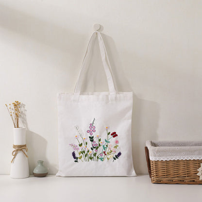 Wild Garden Embroidered Canvas Bag: Embroider Your Unique Style