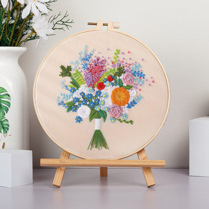 Embroidery Hoop Flowers Gift Kit for Beginner