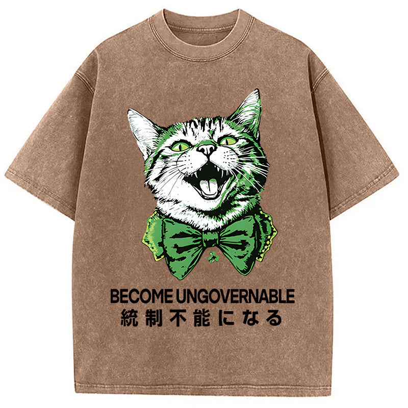 St. Patrick's Day Prank Cat Washed T-Shirt