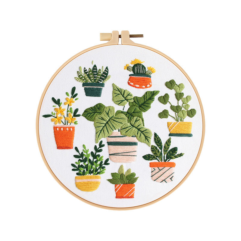 Potted Greenery - Themed DIY Embroidery Kits