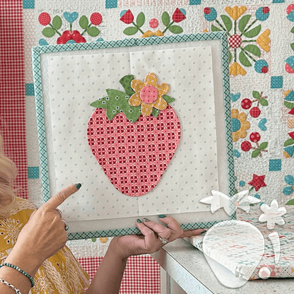 Vintage Strawberries Quilt Template - With Instruction