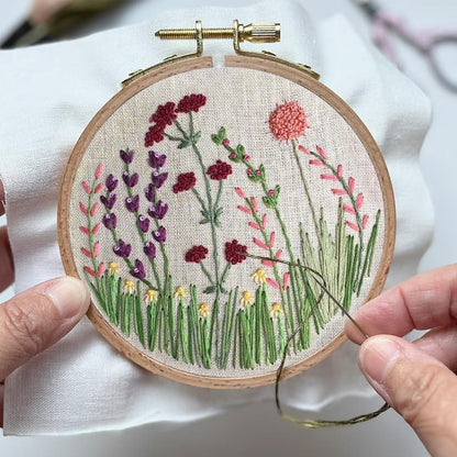 Rubbyoo Embroidery Kit- Flower Branches  Pattern | Embroidery Kit For Beginner,Modern Embroidery,Cross Stitch